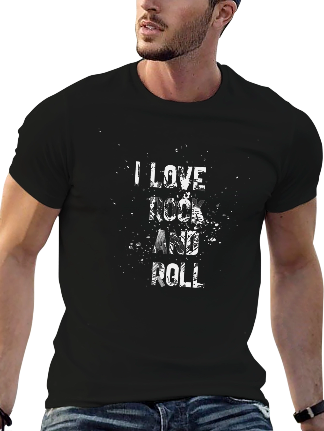 I Love Rock and Roll Black T-Shirt