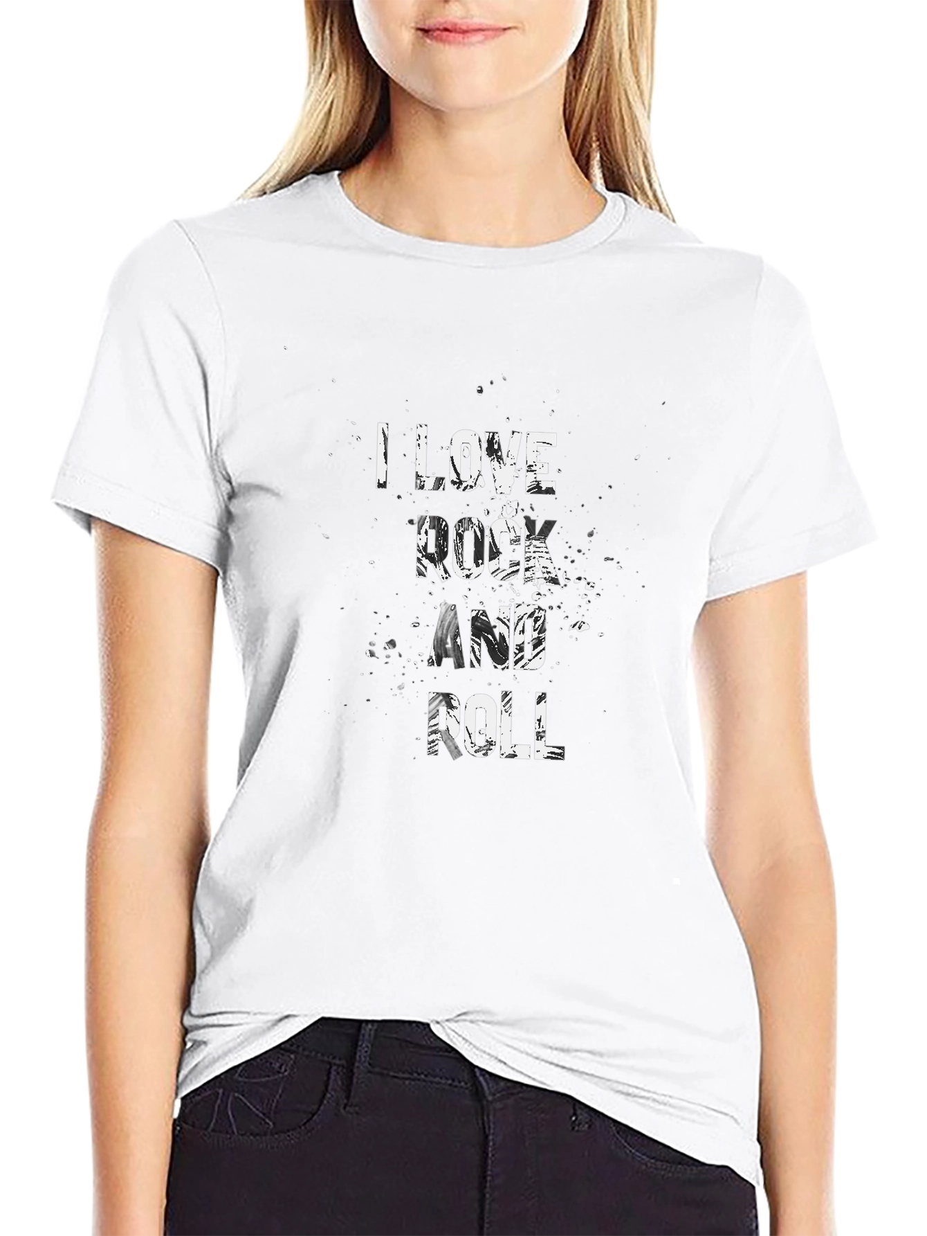 I Love Rock and Roll Black T-Shirt