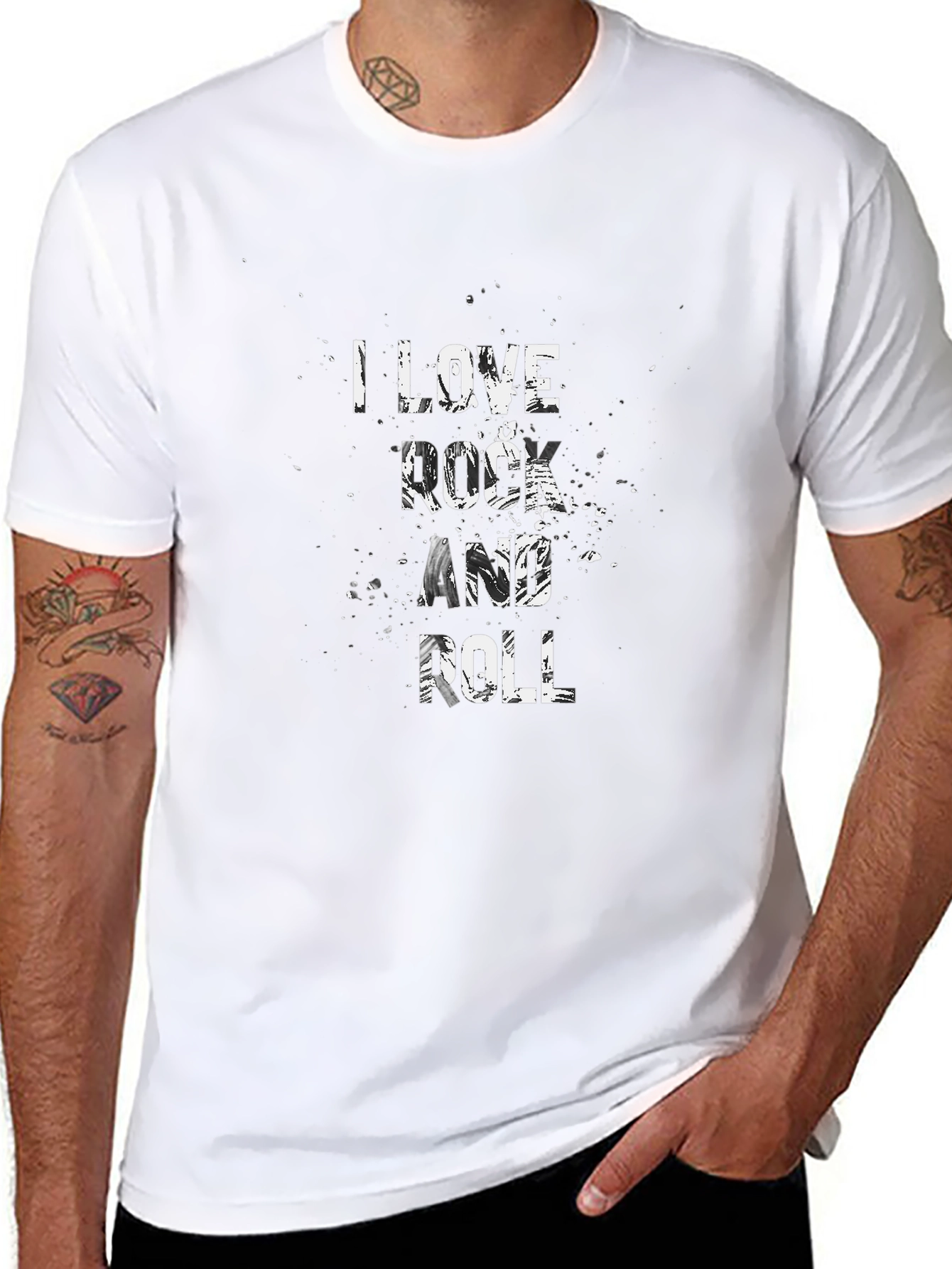 I Love Rock and Roll Black T-Shirt