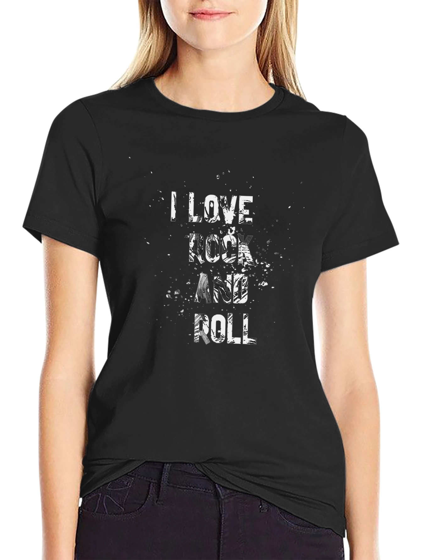 I Love Rock and Roll Black T-Shirt