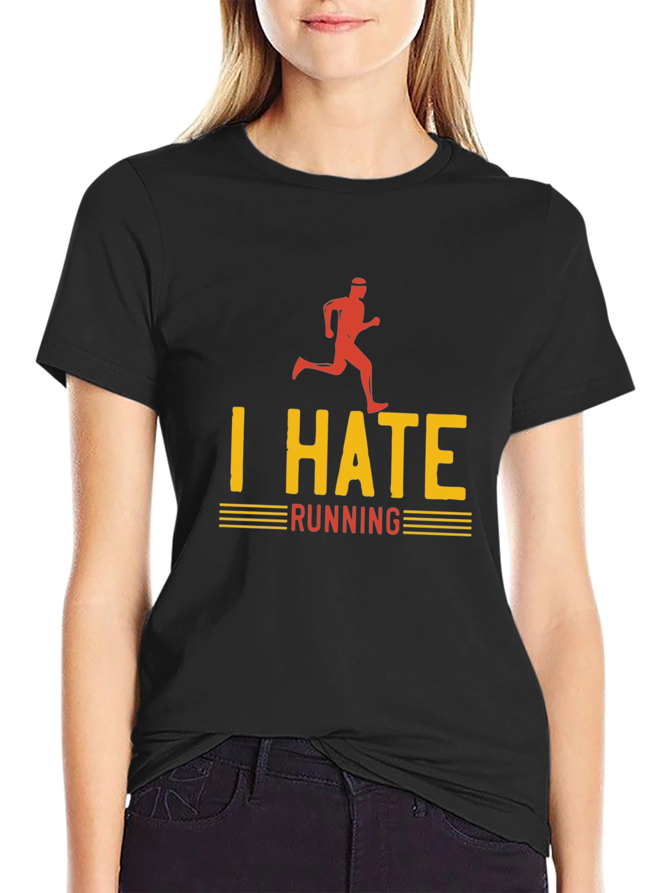 I Hate Running Graphic T-Shirt - Funny Runner Tee