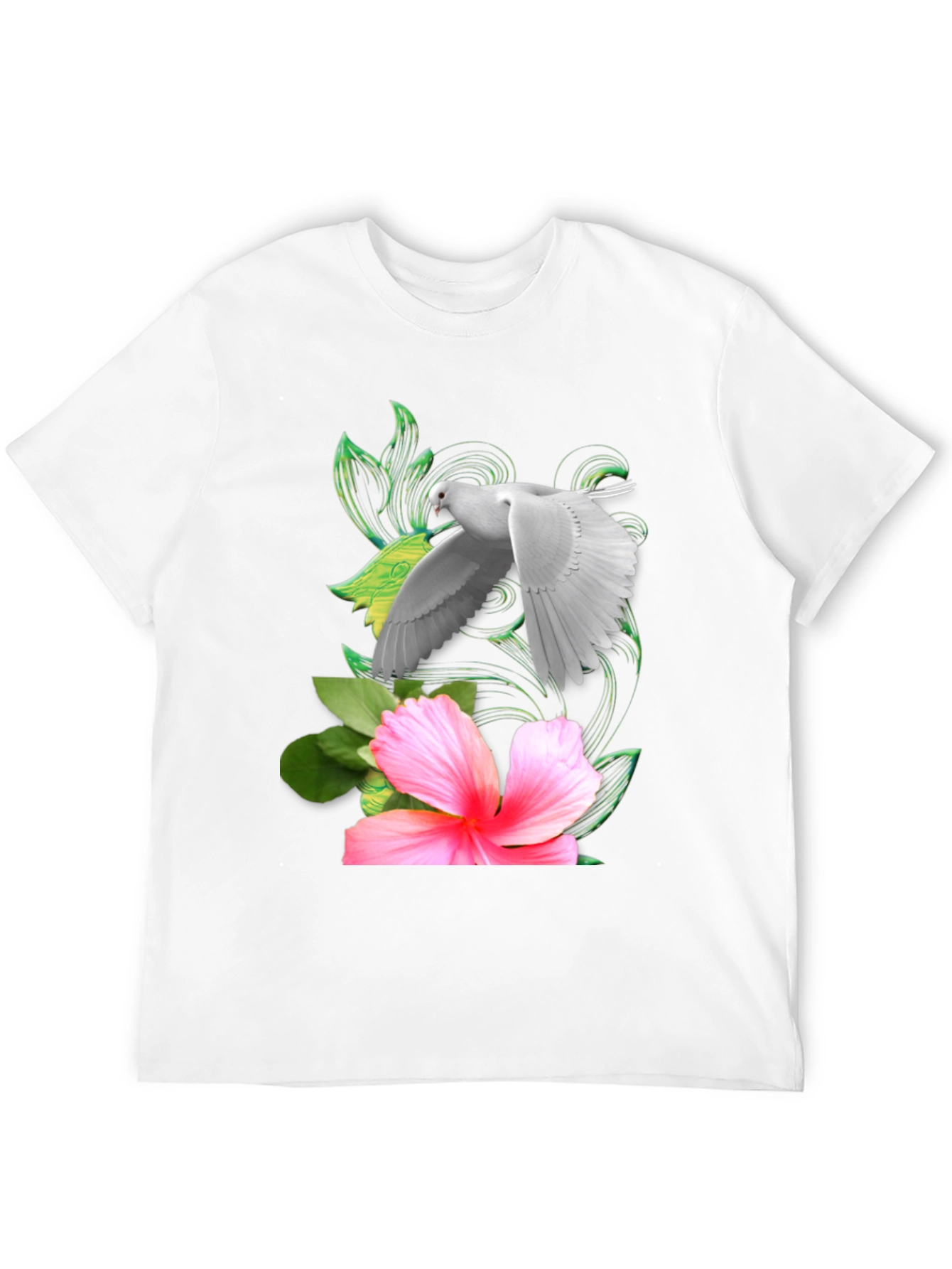Dove & Hibiscus Graphic T-Shirt