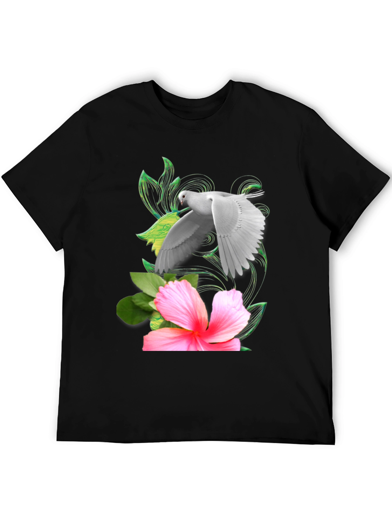 Dove & Hibiscus Graphic T-Shirt
