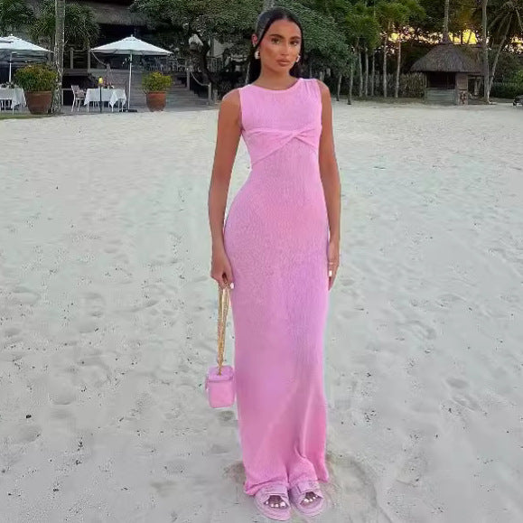 Women's Solid Color Sleeveless Bodycon Maxi Dress