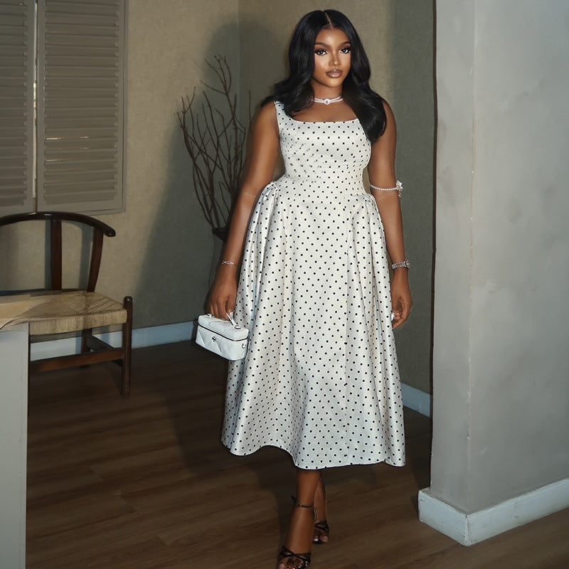 Women's Casual Polka Dot Print A-Line Dress