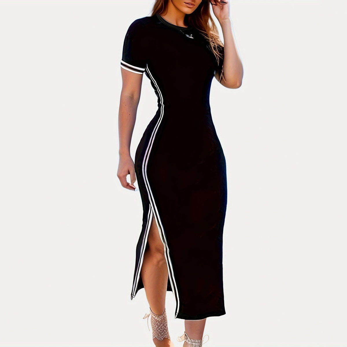 Women's Elegant Maxi Dress, Split Design
