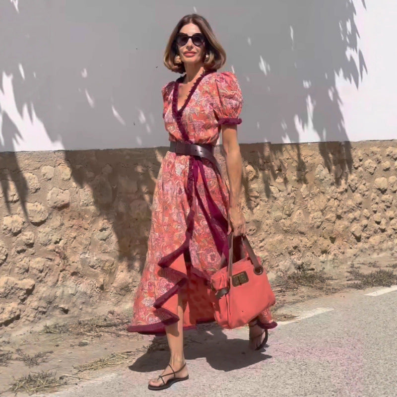 Women's Bohemian Elegant Vacation Print Maxi Dress