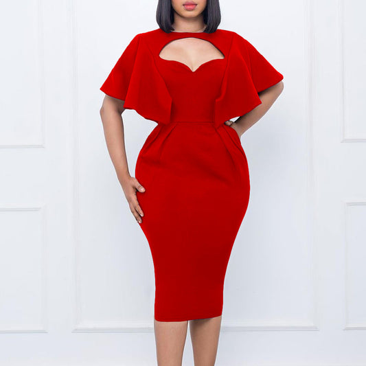 Women's Elegant Solid Color Professional Pencil Skirt Dress