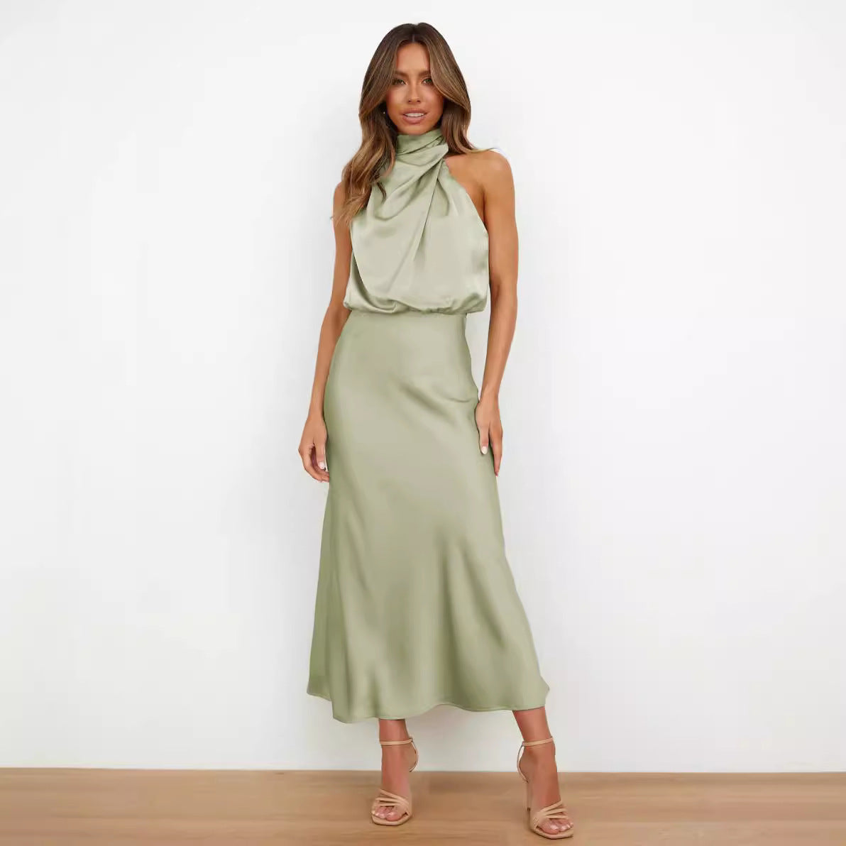 Women's Elegant Solid Color Sleeveless Maxi Dress