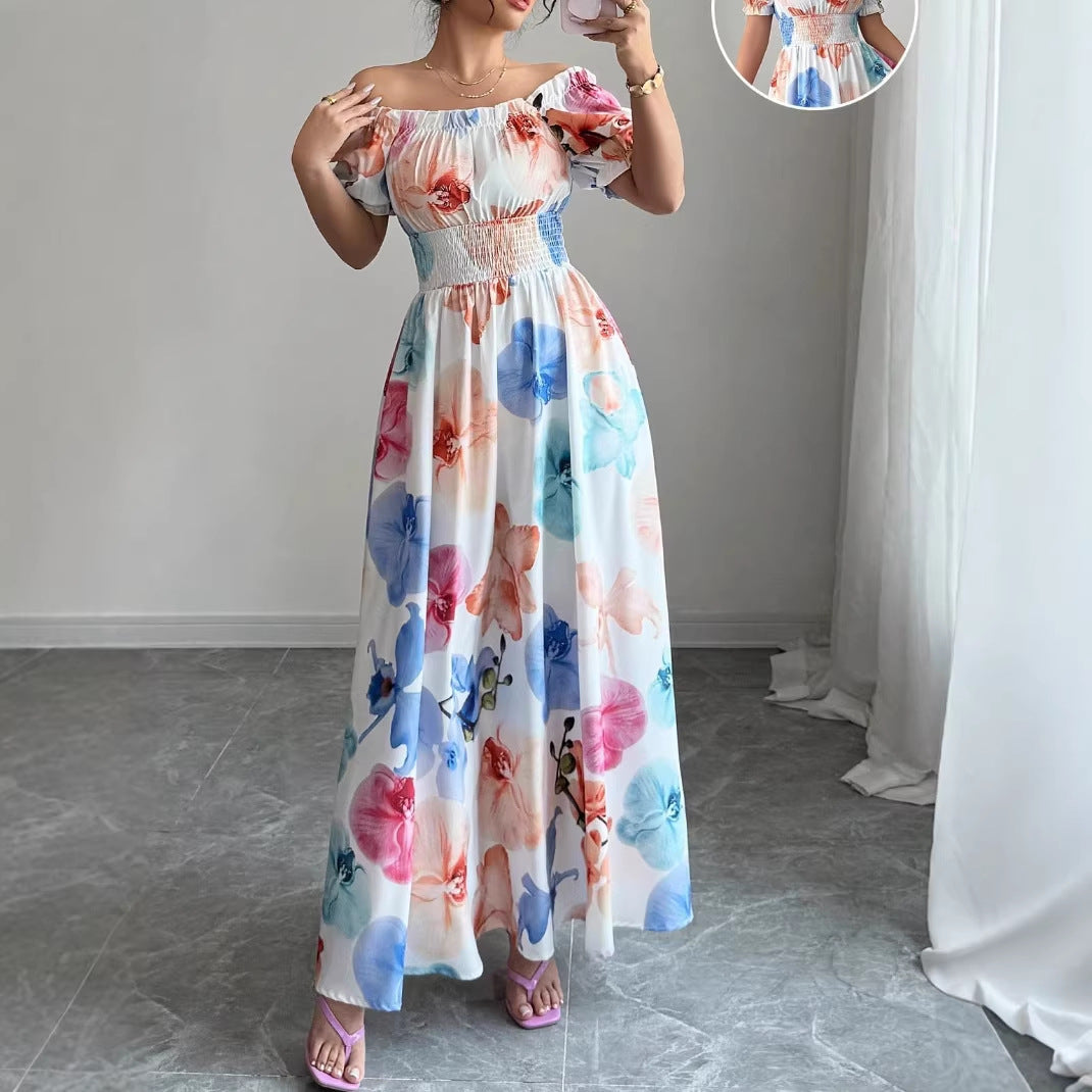 Women's Casual Summer Print Short Sleeve A-Line Dress