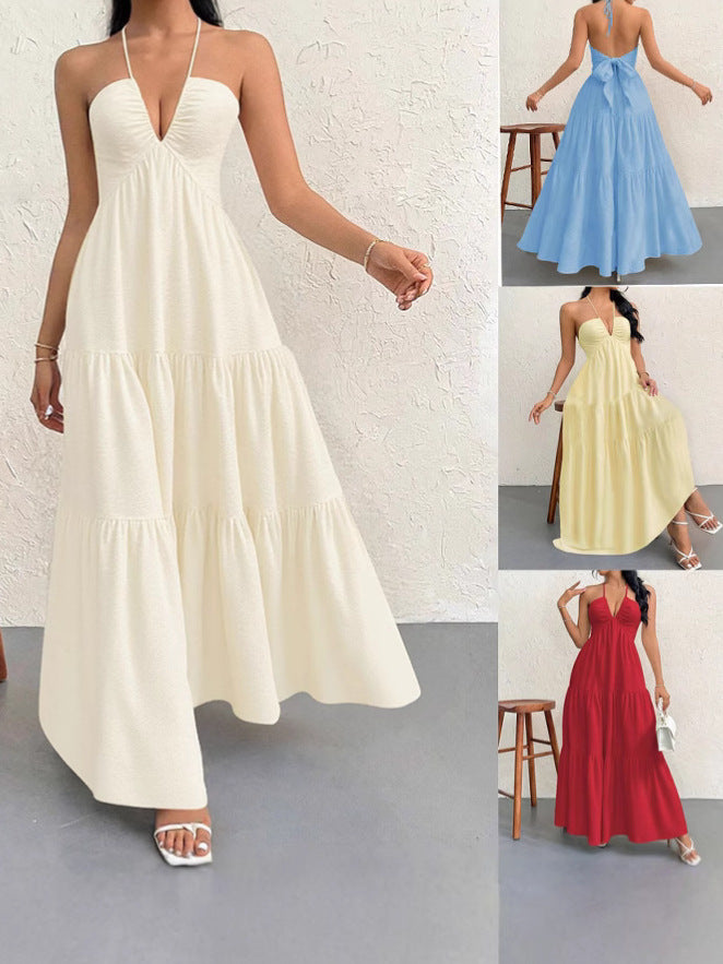 Women's Sling Style Maxi Dress, Solid Color