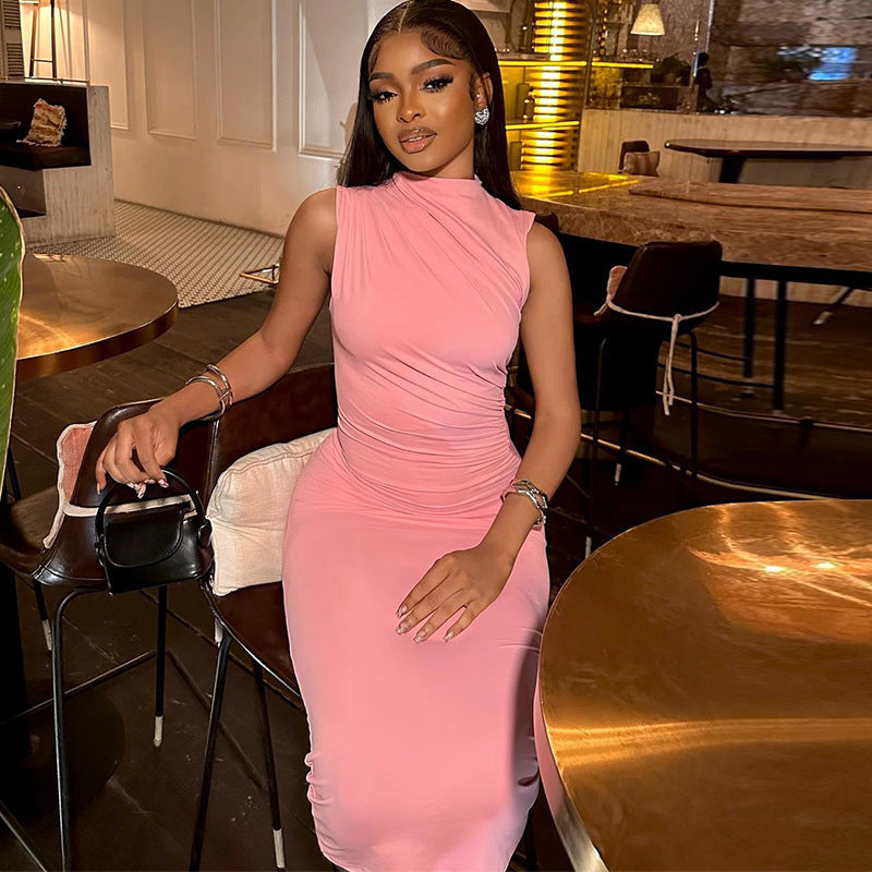 Women's Milk Fiber Sleeveless Midi Dress