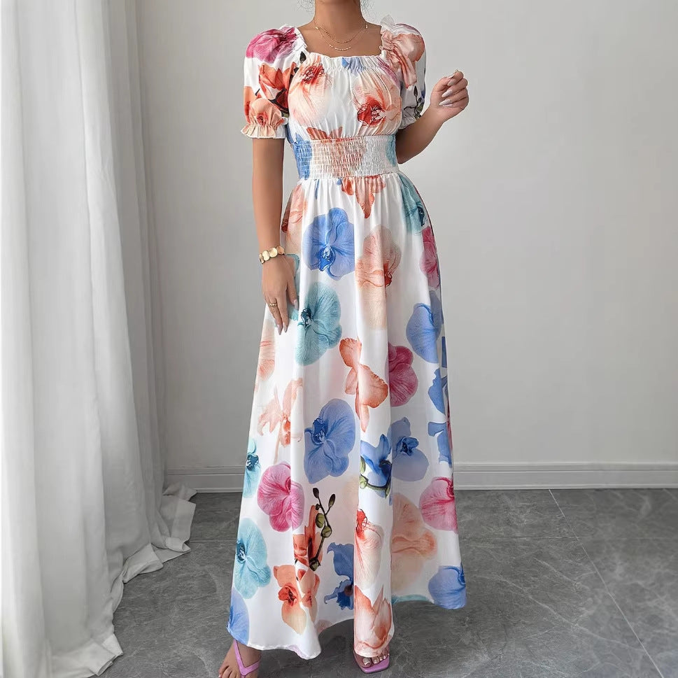 Women's Casual Summer Print Short Sleeve A-Line Dress