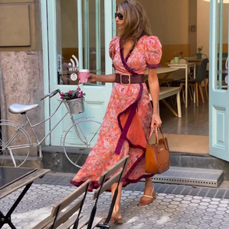 Women's Bohemian Elegant Vacation Print Maxi Dress