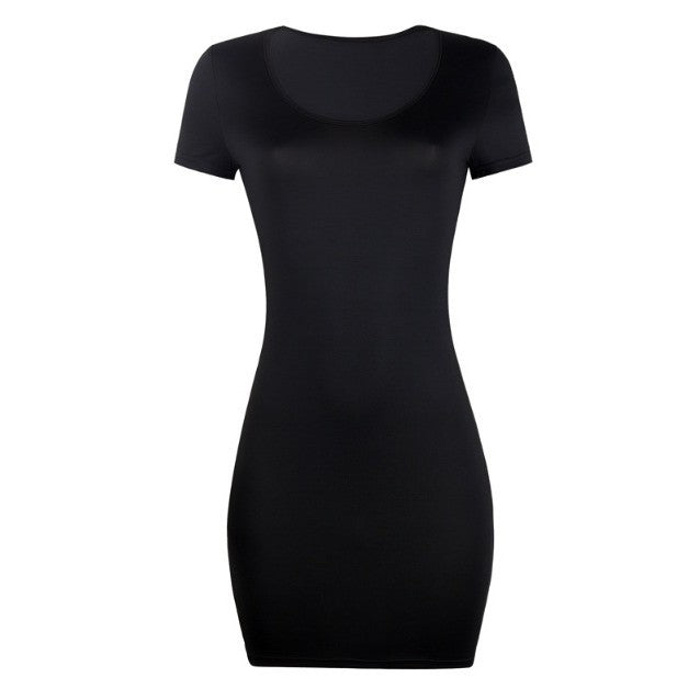 Women's Seamless Nylon Short Sleeve Bodycon Dress
