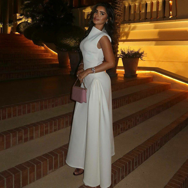 Women's Elegant Sleeveless Maxi Dress, with High