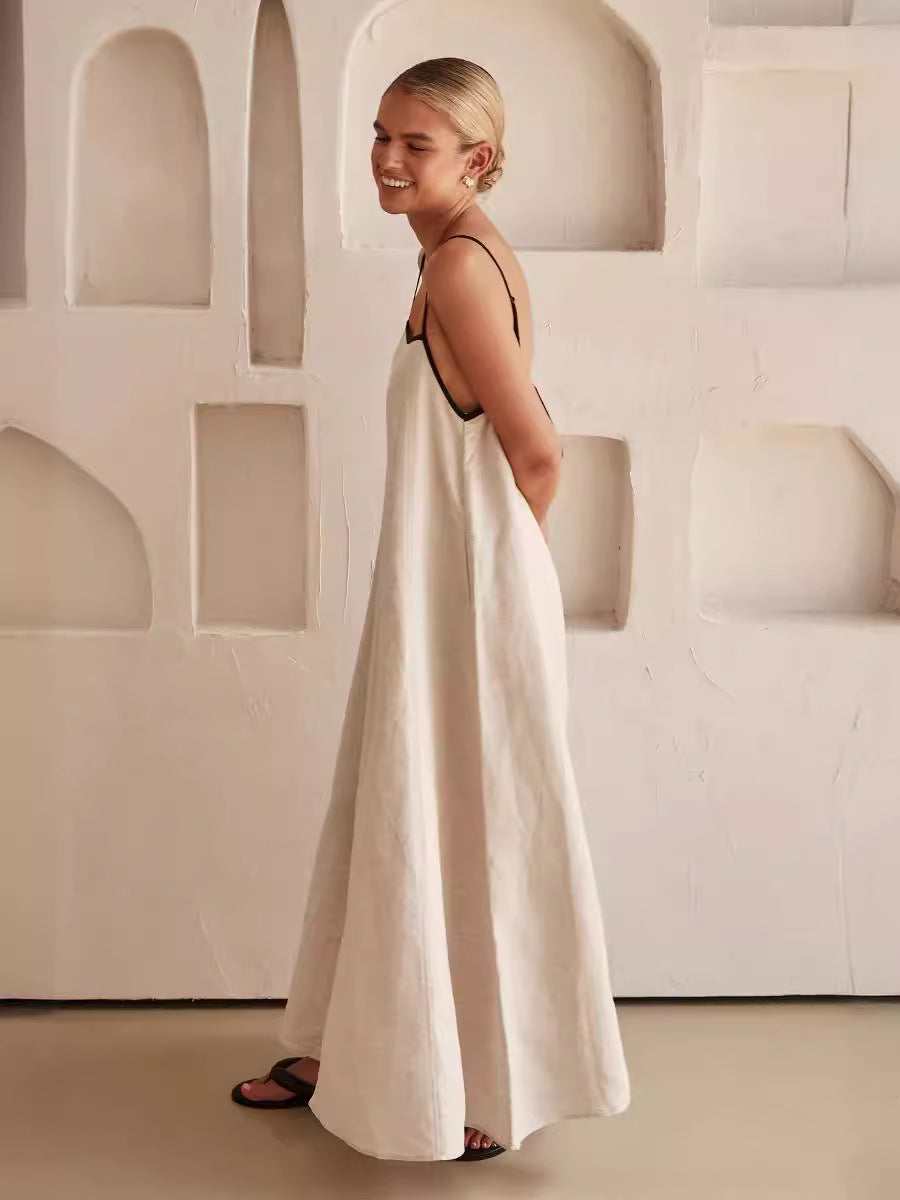 Women's Casual Maxi Dress, with Contrast