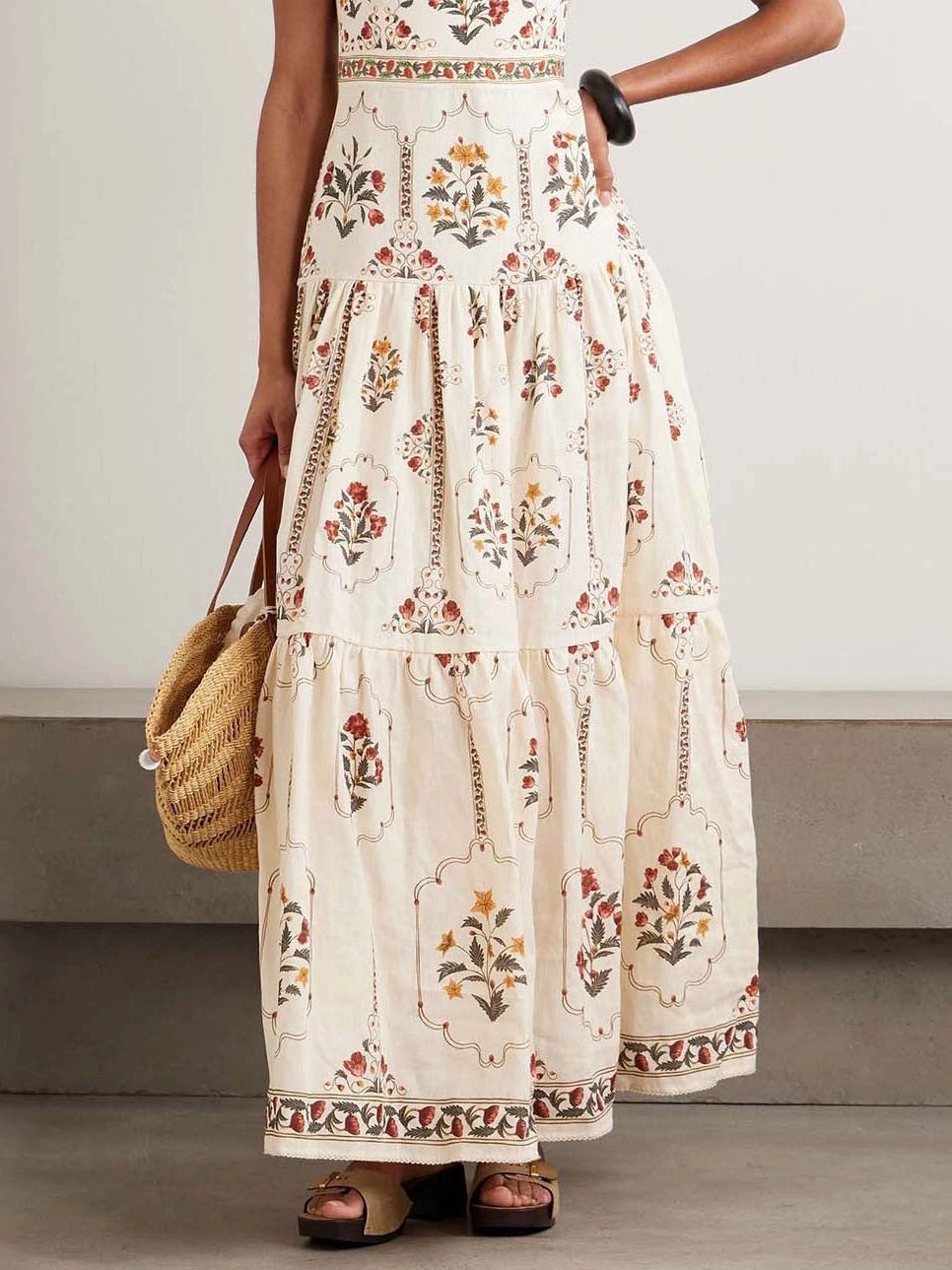 Women's Boho Vacation Printed Sleeveless Large Swing Loose Dress
