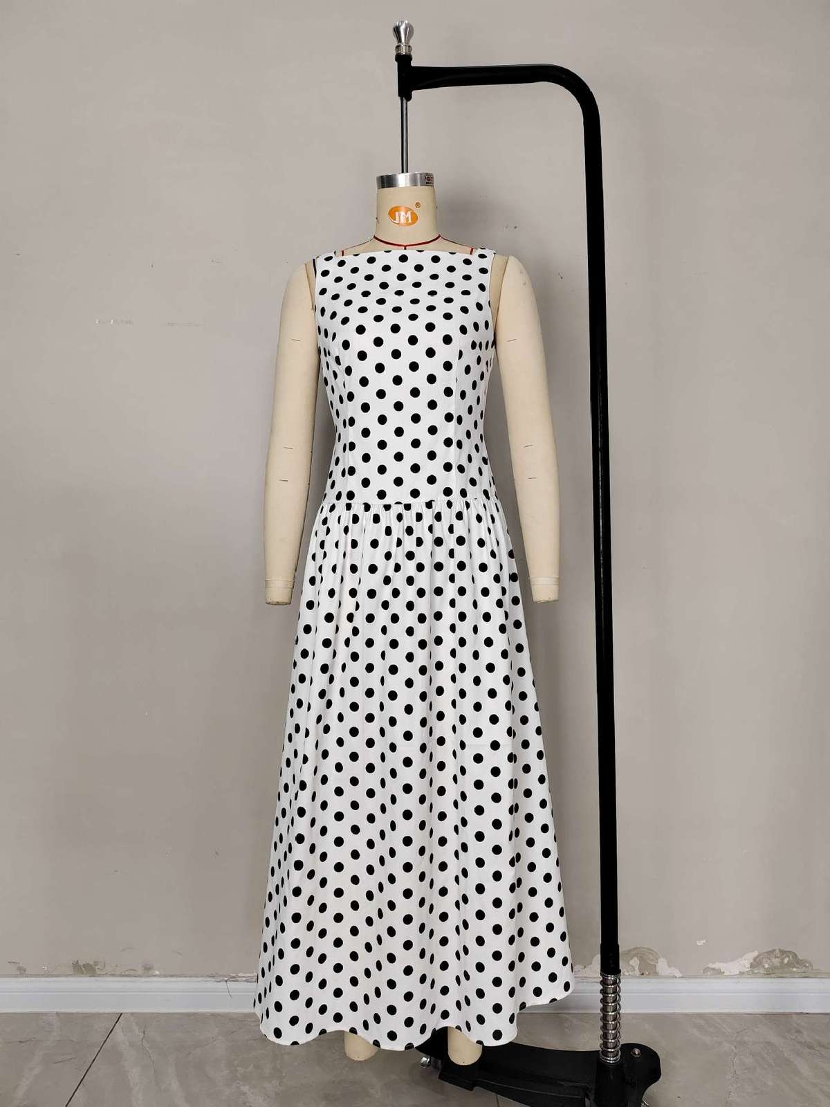 Women's Retro Elegant Polka Dot Sleeveless Dress