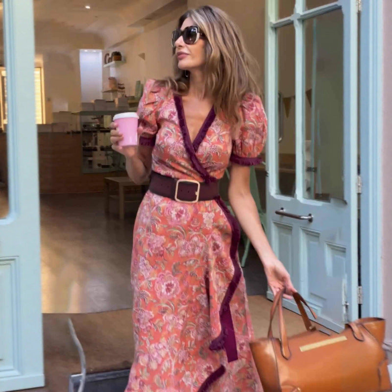 Women's Bohemian Elegant Vacation Print Maxi Dress
