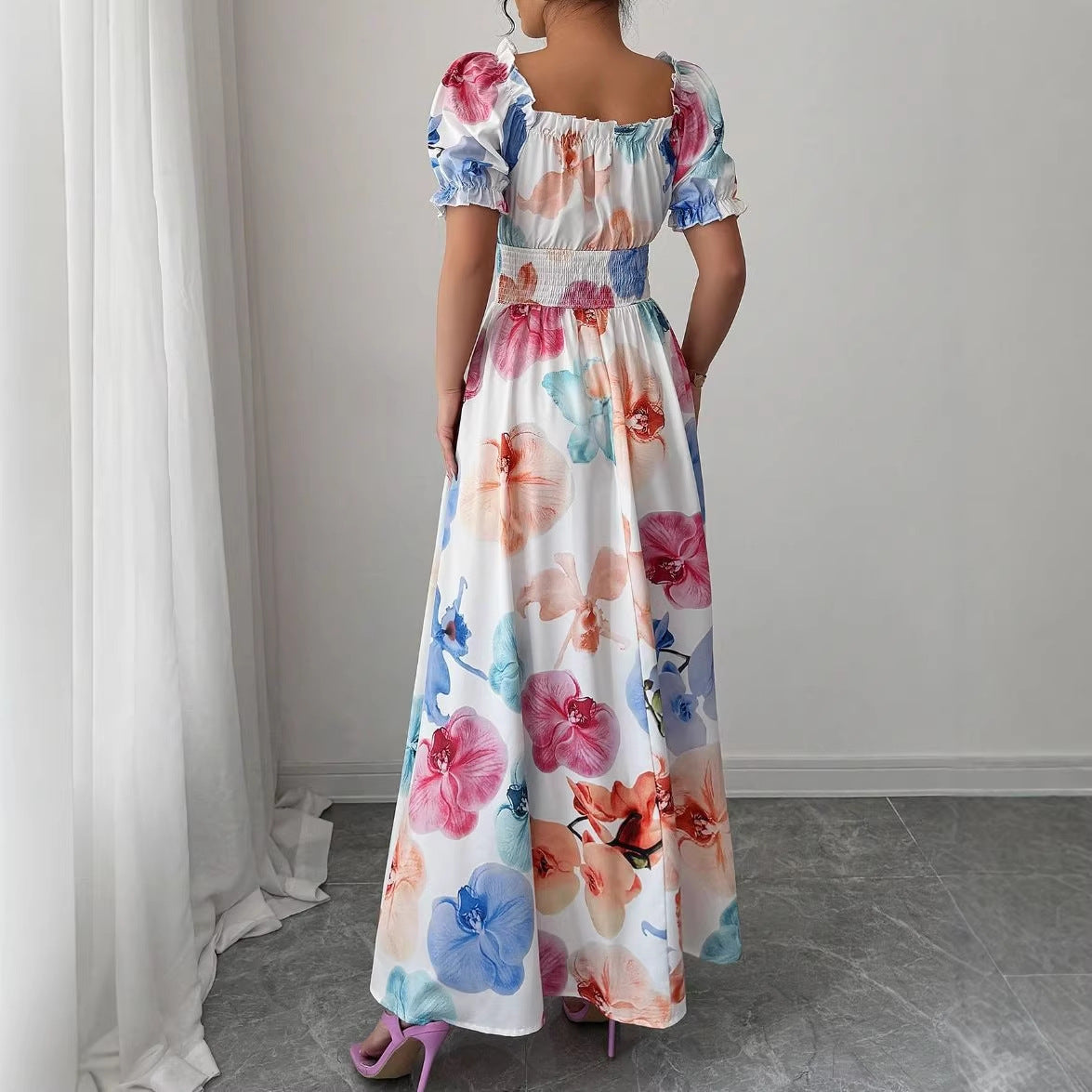 Women's Casual Summer Print Short Sleeve A-Line Dress