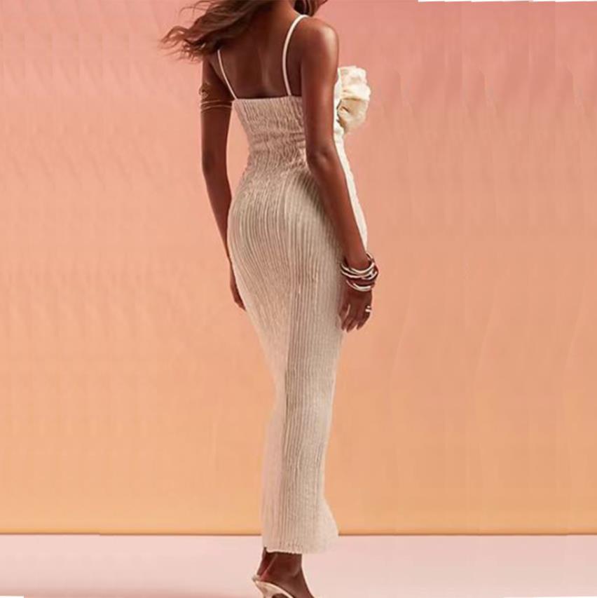Women's Sexy Vacation Floral Decoration Hollow-Out Sleeveless Slim Fit Dress