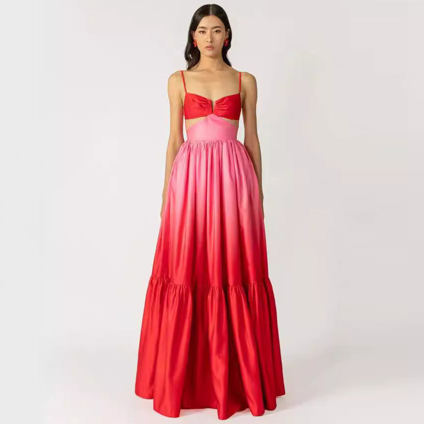Women's Summer Sexy Gradient Sling Maxi Dress