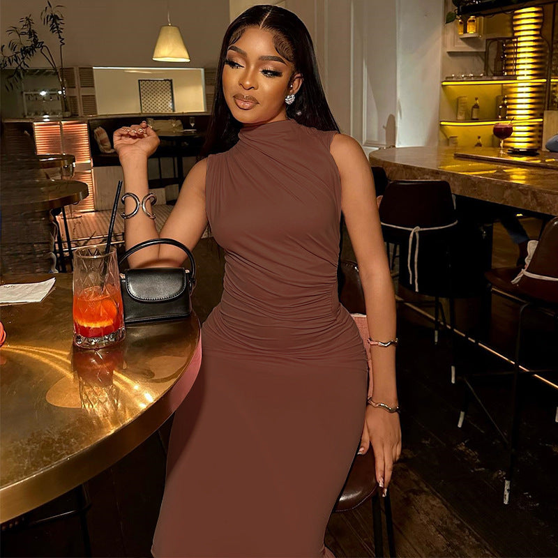 Women's Milk Fiber Sleeveless Midi Dress
