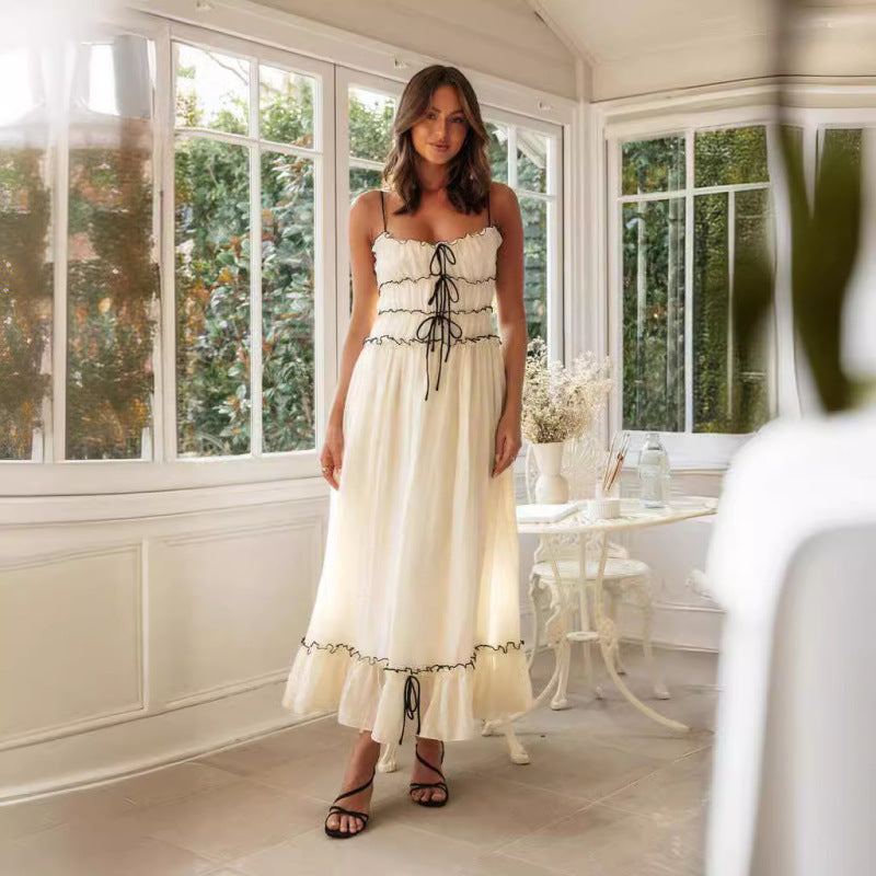 Women's Sling Style Solid Color Maxi Dress