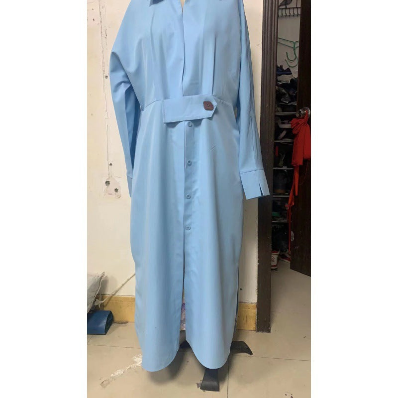 Women's Casual Elegant V-Neck Long Sleeve Split Maxi Dress