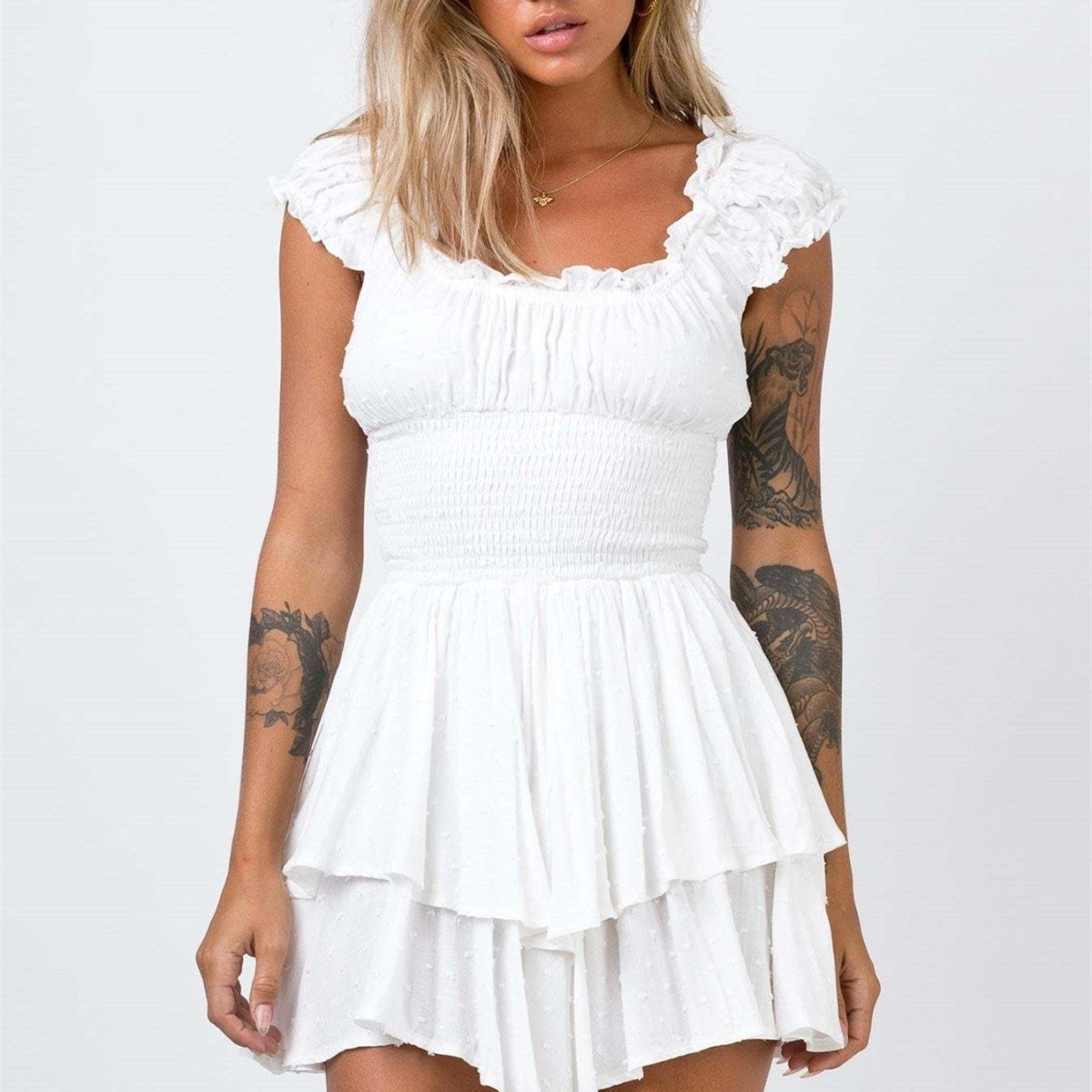Women's Street Solid Color Off-Shoulder Dress