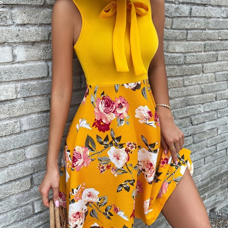 Women's Floral Print A-Line Dress, Ant Cloth