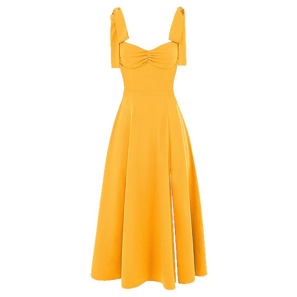 Women's Casual Solid Color Strap Midi A-Line Dress
