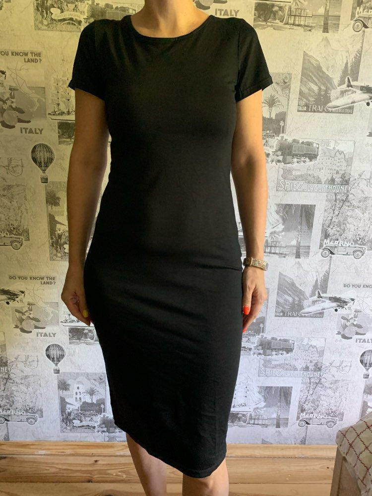 Women's Casual Basic Short Sleeve Midi Dress