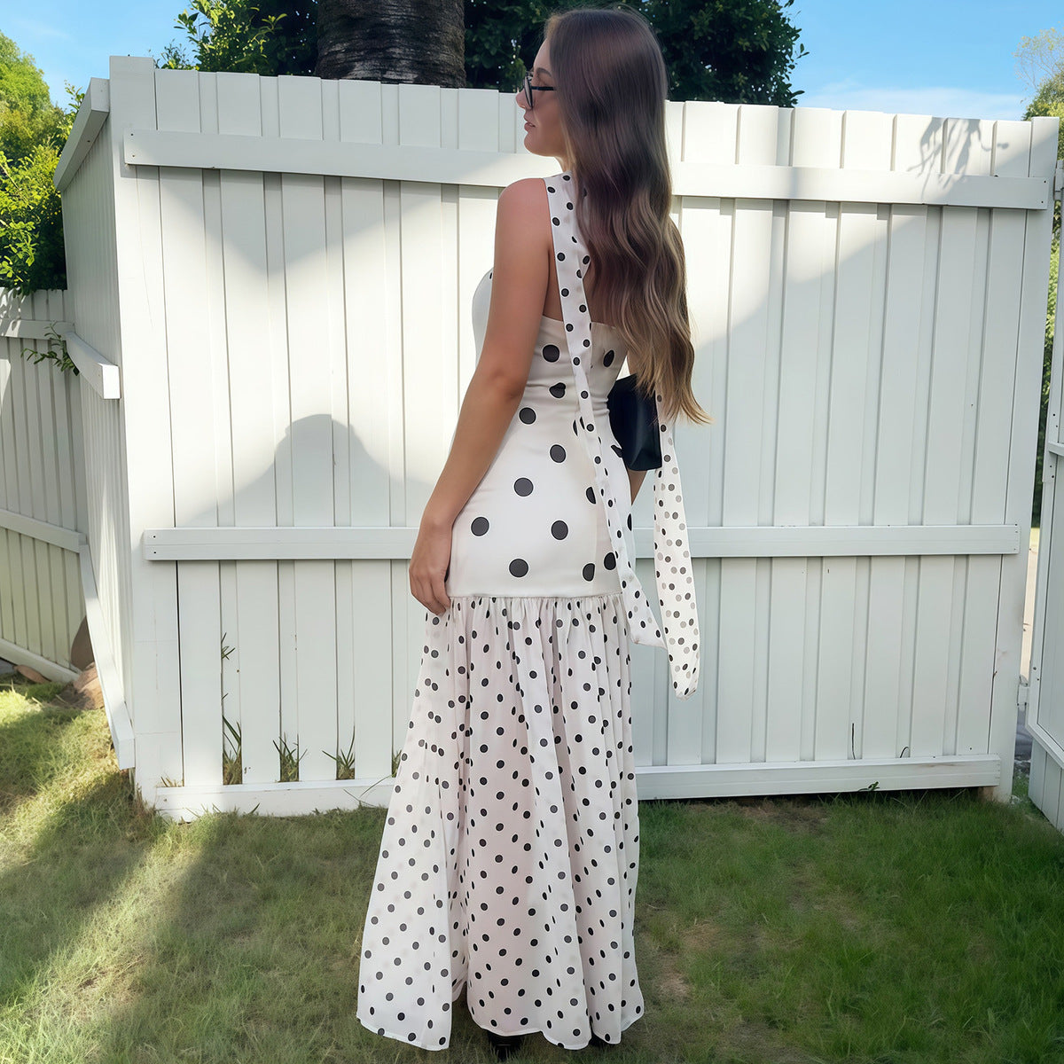 Women's Sexy Summer Vacation Polka Dot Print Tube Top Dress