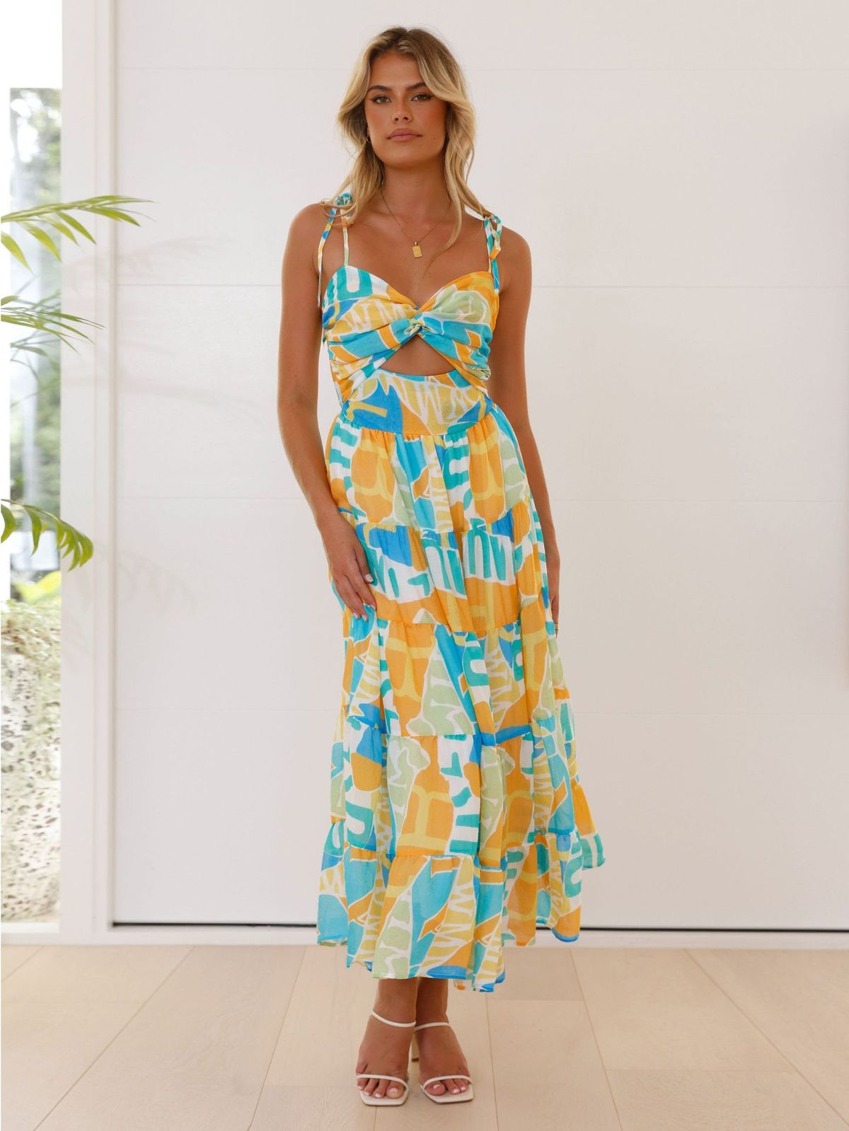 Women's Casual Vacation Printed Spaghetti Strap A-Line Dress
