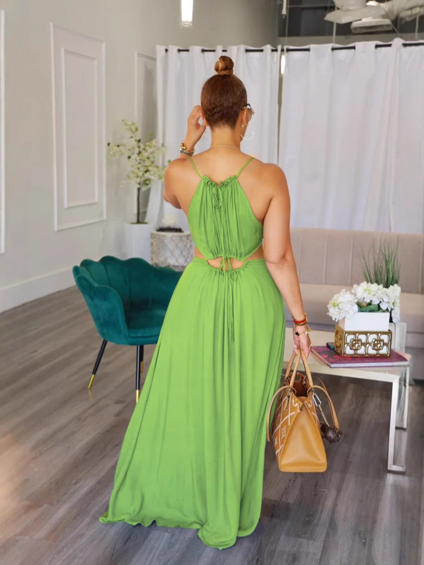 Women's Sexy Hollow-Out Backless Sleeveless Maxi Dress-Style