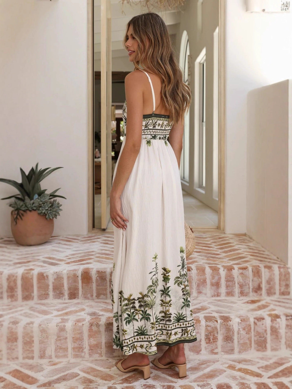 Women's Summer Vacation Bohemian Casual Print Sling Maxi Dress
