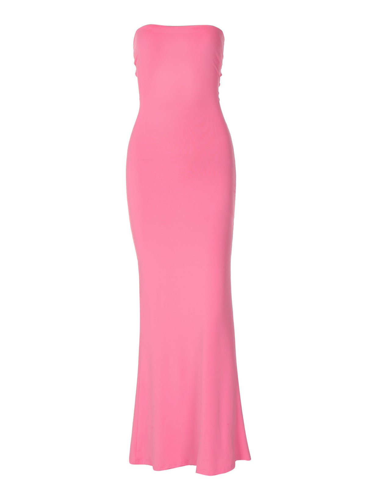 Women's Summer Sexy Solid Color Strapless Backless Fishtail Maxi Dress