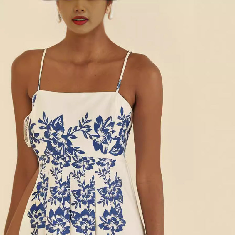 Women's Bohemian Casual Print Strap Maxi Dress