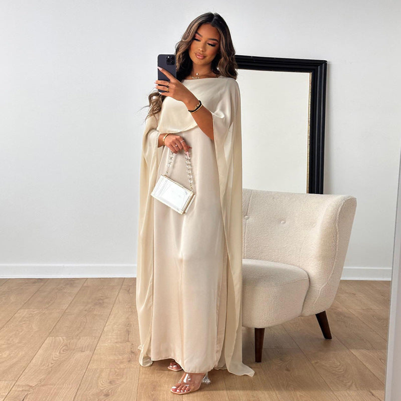 Women's Casual Elegant Chiffon Maxi Dress, with Shawl