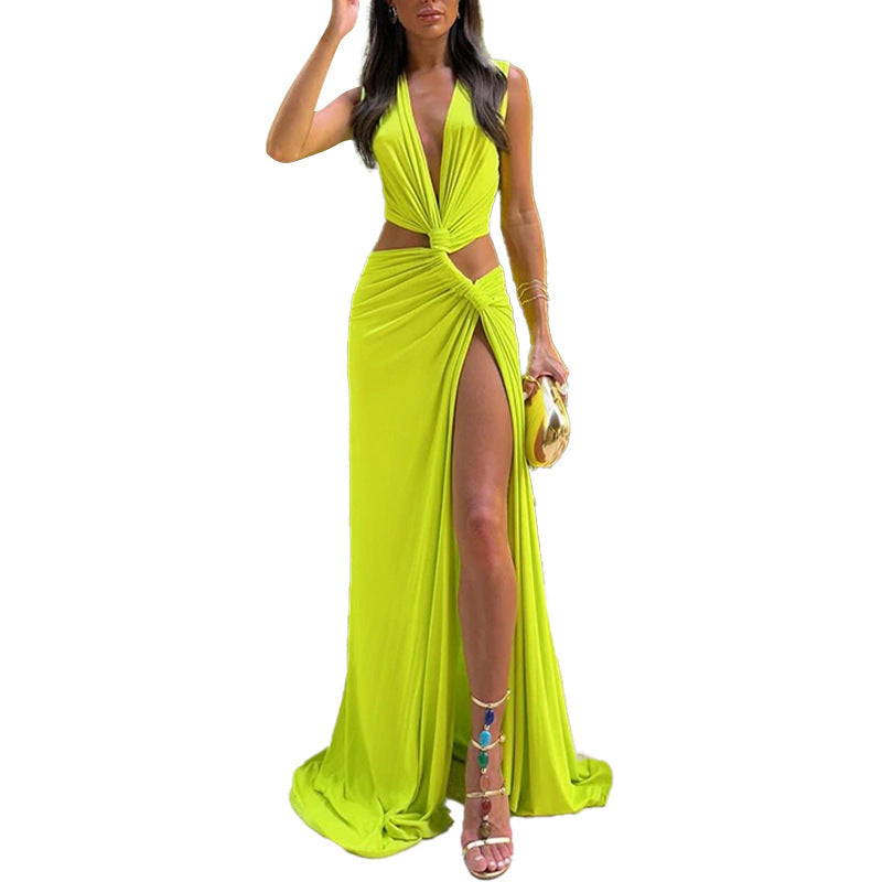 Women's Spring and Summer Sexy Cut-Out Irregular Maxi Dress