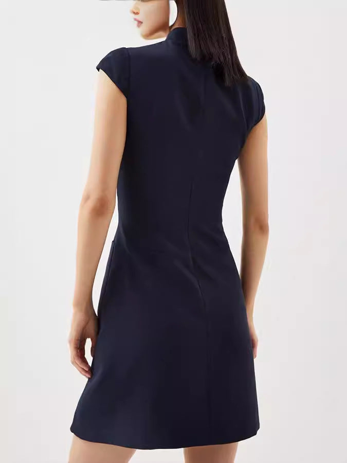 Women's Casual Solid Color Sleeveless Slim-Fit Dress