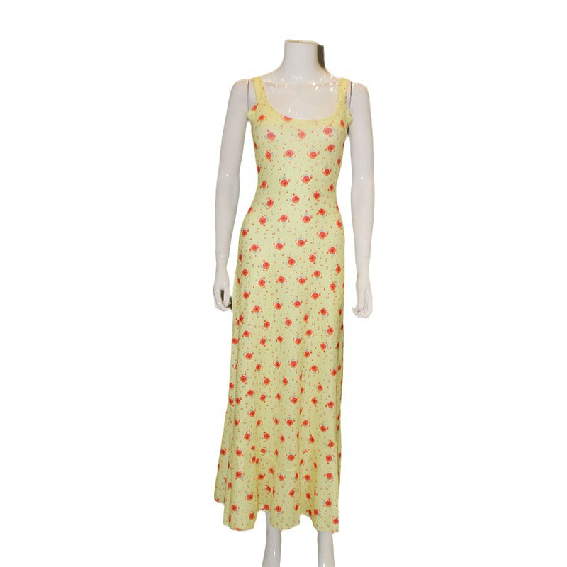 Women's Tiny Flower-Print Sling Maxi Dress