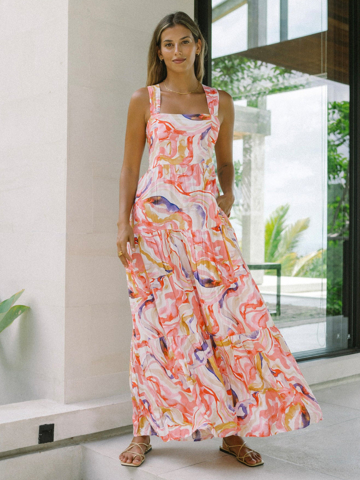 Women's Casual Bohemian Printed Sleeveless Loose Dress