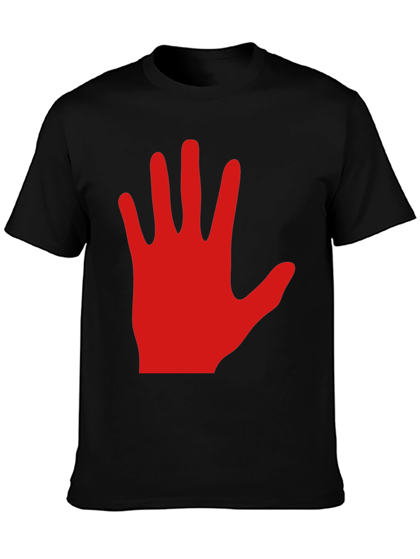 Red Hand Graphic Black Tee Shirt