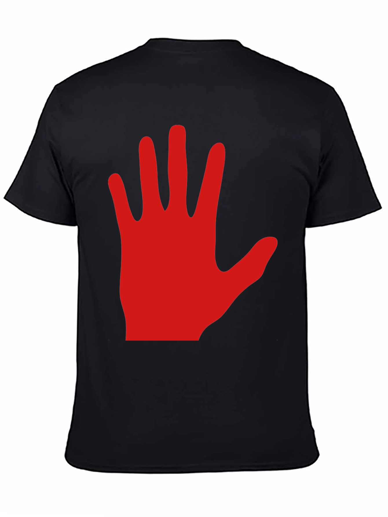Red Hand Graphic Black Tee Shirt