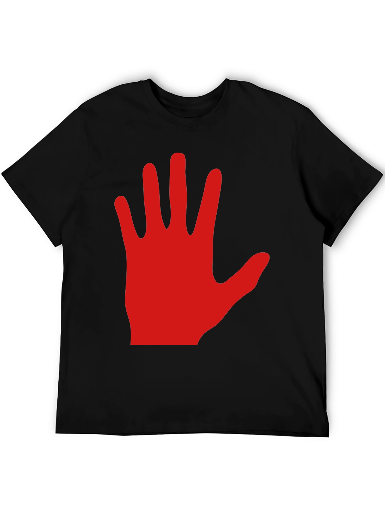 Red Hand Graphic Black Tee Shirt