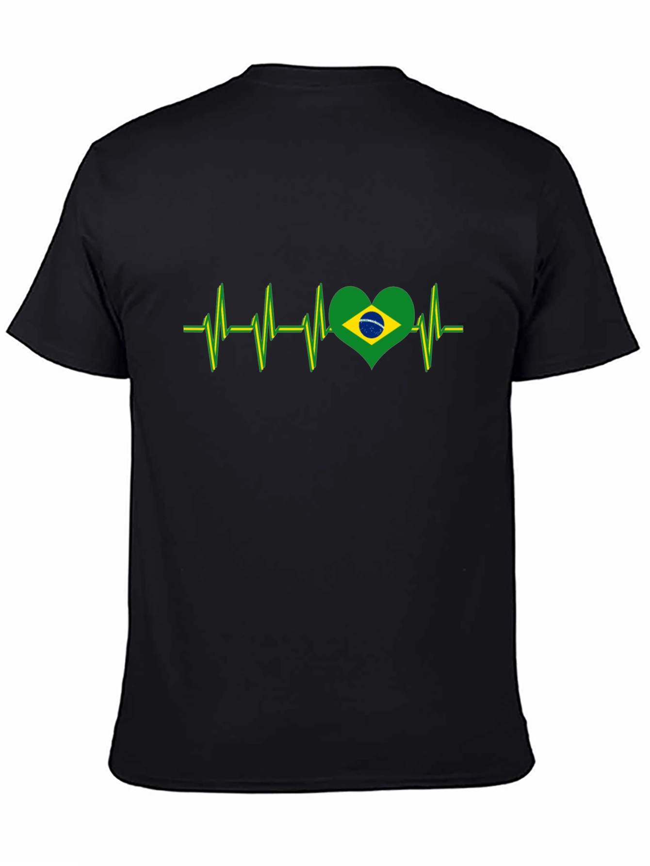 Brazil Heartbeat T-Shirt - Black