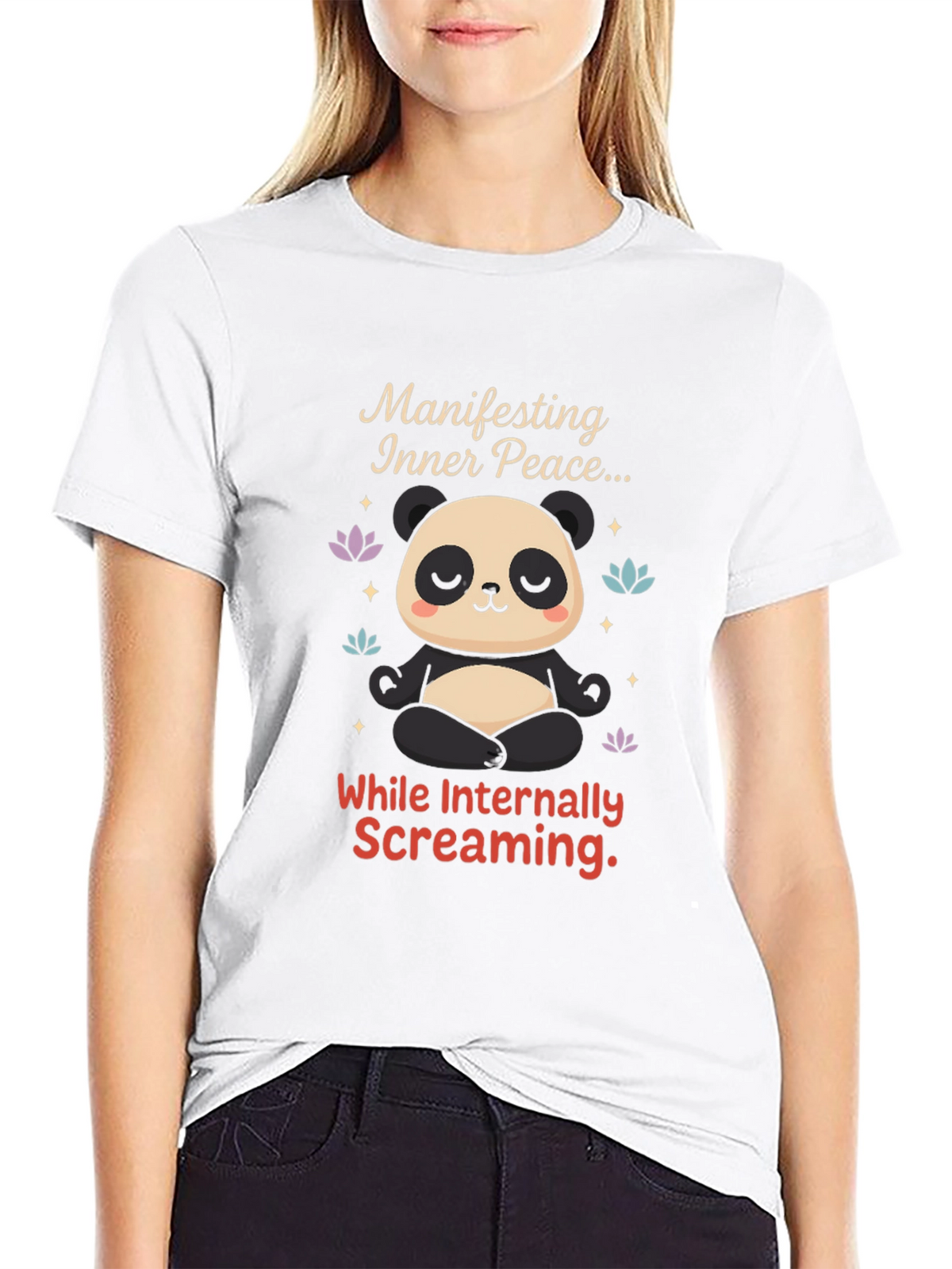 Manifesting Inner Peace Panda T-Shirt